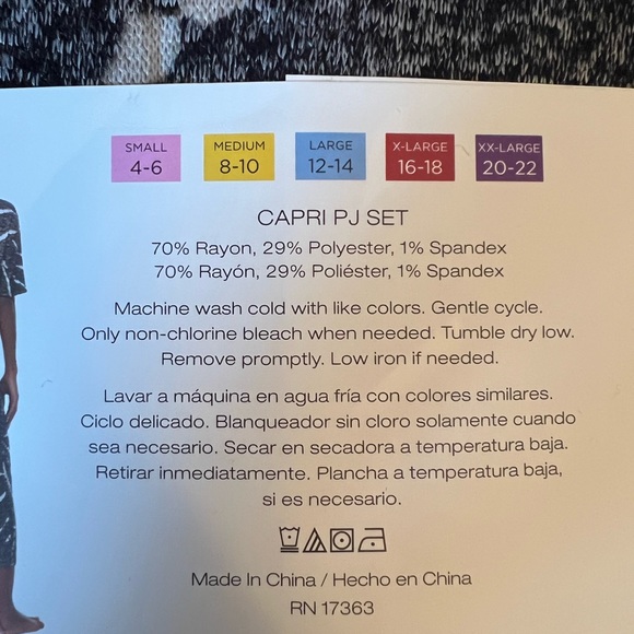 DKNY CAPRI PJ SET XXL lounging set of colors, black grayish cream - Picture 9 of 15